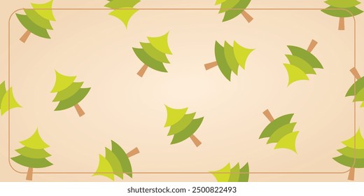 autumn background seamless pattern with pine tree icons. design for banner, poster, greeting card, social media.