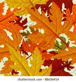 Autumn background, seamless tile with maple leaves. Abstract background, easy to edit, copy paste.