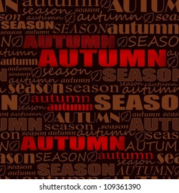 autumn background. seamless vector pattern with words