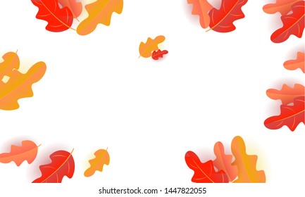 Autumn background. Seasonal page.web banner template.vector illustration	