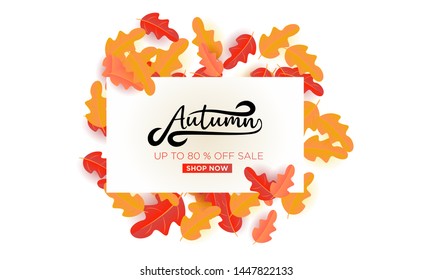 Autumn background. Seasonal page.web banner template.vector illustration	