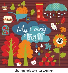 Autumn background. Set design element.