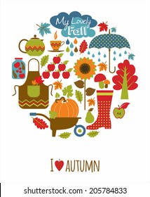 Autumn background. Set design element.