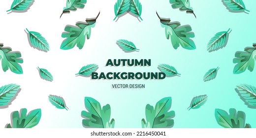 Autumn Background with Set of Leaves on the back.