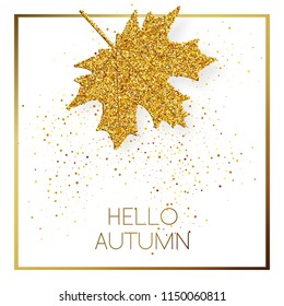 Autumn background with shiny leaves.