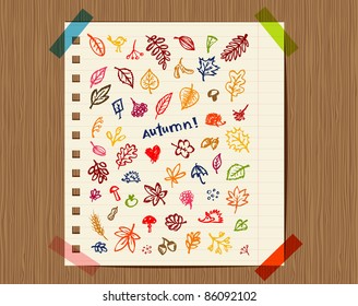 Autumn background, sketch drawing for your design