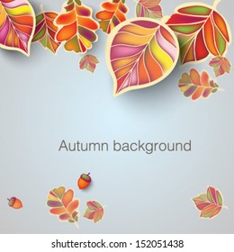 Autumn background with stylized leaves