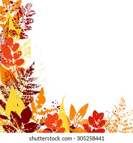 Autumn background of stylized leaves. Vector illustration.