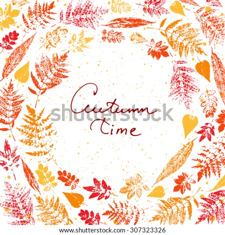 Autumn background of stylized leaves. Vector illustration.