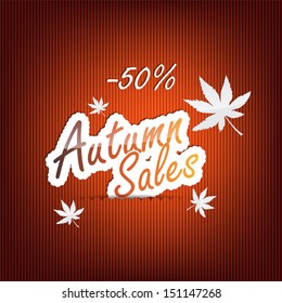 Autumn background with text on the back and glossy text on a background cut. (EPS10 Vector)