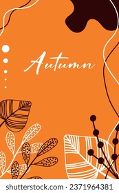 Autumn background. Thanksgiving Day. Harvest day. Horizontal leaf fall banner. Background for autumn design. Vector illustration