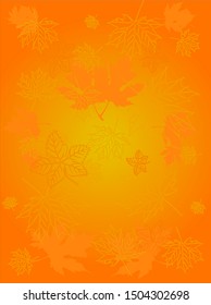 Autumn background, tree  leaves, yellow  design for fall season sale banner, poster or thanksgiving day greeting card,  vector illustration