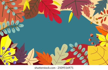 Autumn background, tree paper leaves, backdrop, design for fall season sale banner, poster or thanksgiving day greeting card, festival invitation, abstract illustration