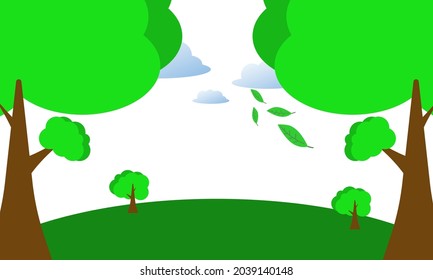 Autumn background with tree vector illustration.
