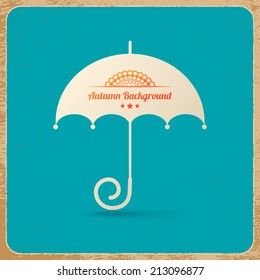 Autumn background with umbrella. Vector illustration
