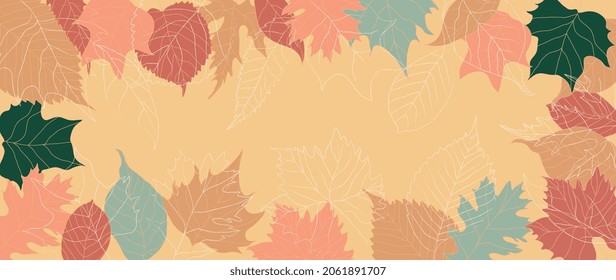 Autumn background vector. Autumn hand drawn wallpaper. This design good for banner, sale poster, packaging background and greeting card.