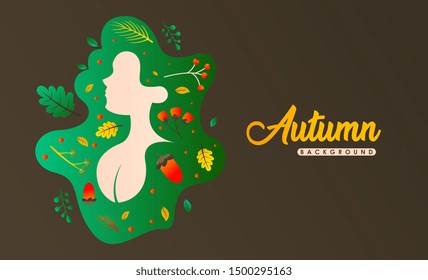 Autumn background vector. Autumn illustration vector