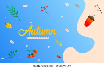 Autumn background vector. Autumn illustration vector