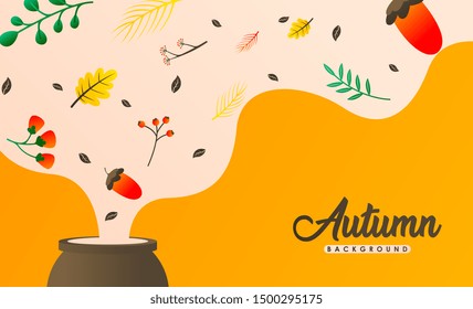 Autumn background vector. Autumn illustration vector
