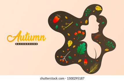Autumn background vector. Autumn illustration vector