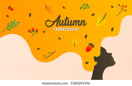 Autumn background vector. Autumn illustration vector