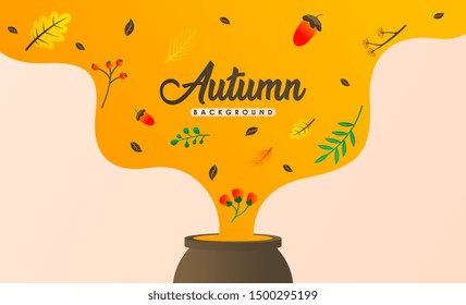 Autumn background vector. Autumn illustration vector