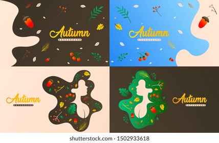 Autumn background vector. Autumn illustration vector