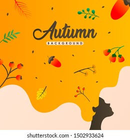 Autumn background vector. Autumn illustration vector