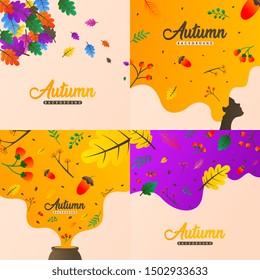 Autumn background vector. Autumn illustration vector