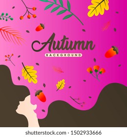 Autumn background vector. Autumn illustration vector
