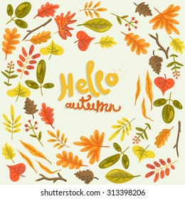 autumn background. vector illustration. hand painting
