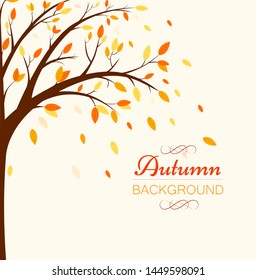 Autumn background. Vector illustration with autumn leaves