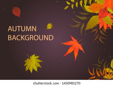 Autumn background. Vector illustration with autumn leaves