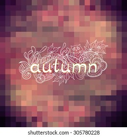 Autumn background. Vector illustration. Retro background with geometric shapes.