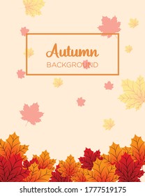 Autumn Background Vector with Maple Leaf. Autumn Sale Design Template.