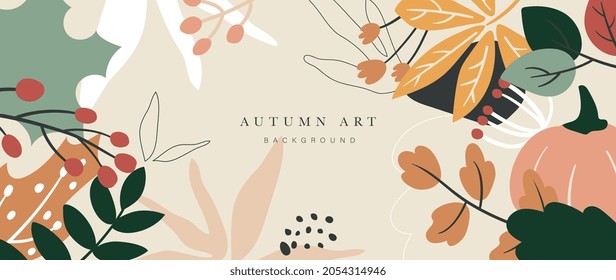 Autumn background vector. Autumn shopping event illustration wallpaper with hand drawn icons set. This design good for banner, sale poster, packaging background and greeting card.