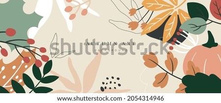 Vector de fondo otoñal. Fondo de pantalla del evento de compras de otoño con iconos dibujados a mano. Este diseño es bueno para banner, póster de venta, fondo de embalaje y tarjeta de saludo.