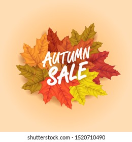 Autumn background wallpaper decorates the leaves to buy in a store or advertising poster and commercial or web banner. Vector Illustration.