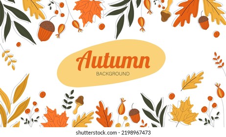 Autumn background, wallpaper, freehand drawing