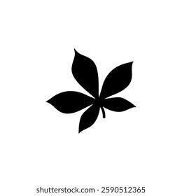 Autumn background, watercolor chestnut leaf Solid Flat Vector Icon Isolated on White Background.