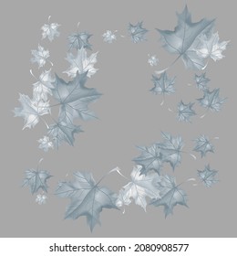 Autumn background with wedge leaves. Vector illustration for print, textile, paper.