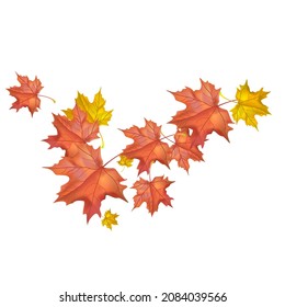 Autumn background with wedge leaves. Vector illustration for print, textile, paper.