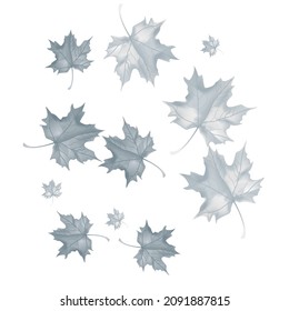 Autumn background with wedge leaves. Vector illustration for print, textile, paper.