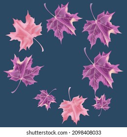 Autumn background with wedge leaves. Vector layout decorative greeting card or invitation design background. Hand drawn illustration