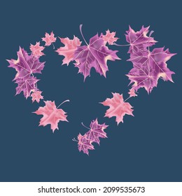 Autumn background with wedge leaves. Vector layout decorative greeting card or invitation design background. Hand drawn illustration