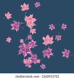 Autumn background with wedge leaves. Vector layout decorative greeting card or invitation design background. Hand drawn illustration