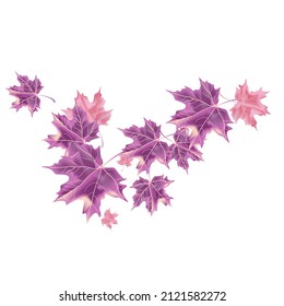 Autumn background with wedge leaves. Vector layout decorative greeting card or invitation design background. Hand drawn illustration