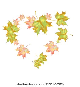 Autumn background with wedge leaves. Vector layout decorative greeting card or invitation design background. Hand drawn illustration
