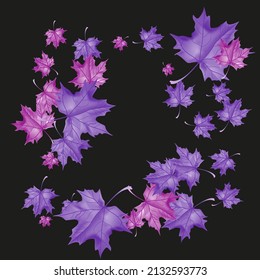 Fondo otoñal con hojas de cuña. Diseño de vectores tarjeta de bienvenida decorativa o fondo de diseño de invitación. Ilustración dibujada por mano
