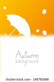 Autumn background with white silhouettes
